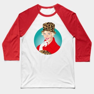 Lady in leopard print hat Baseball T-Shirt